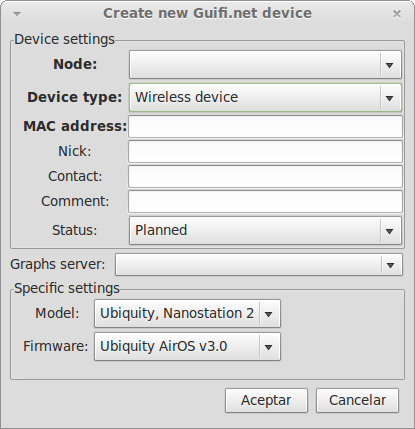 Dialog create device 2